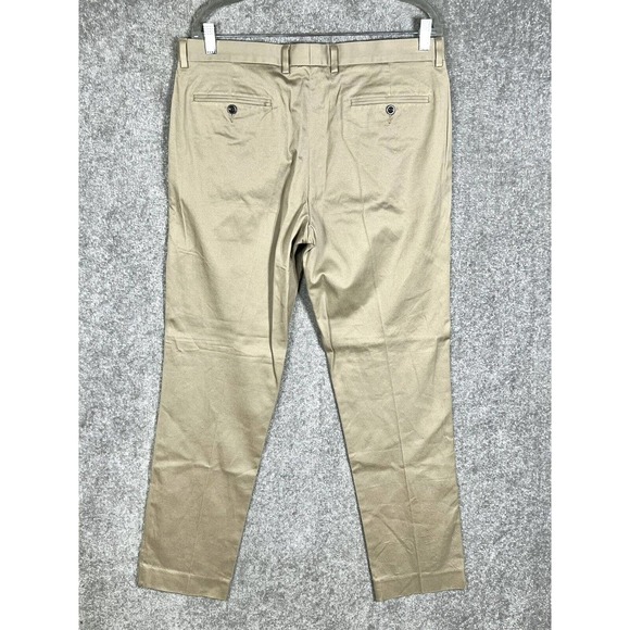 J Crew Ludlow Slim Chino Pants Mens Size 34x32 Light‎ Brown Straight Leg - Picture 2 of 11